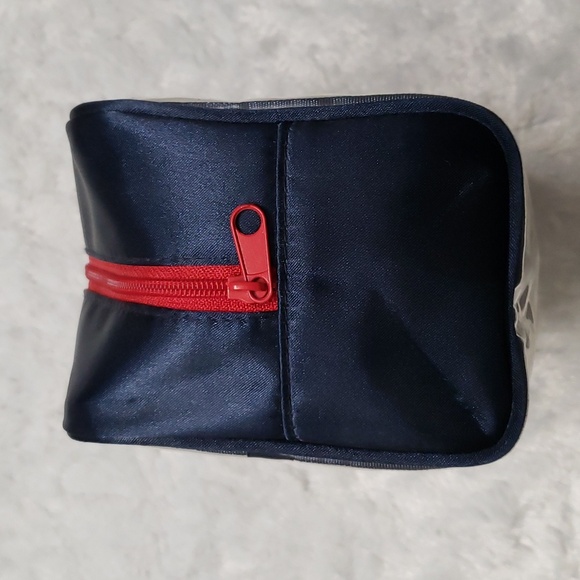 Vintage Estee Lauder Clear PVC Dark Blue & Red ♥️ Zipper Cosmetic Makeup Bag - Picture 4 of 11